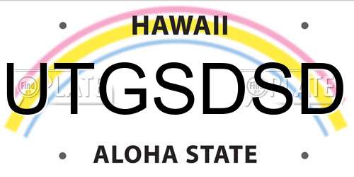 UTGSDSD Hawaii License Plate