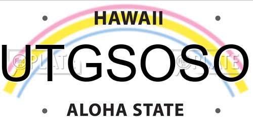 UTGSOSO Hawaii License Plate