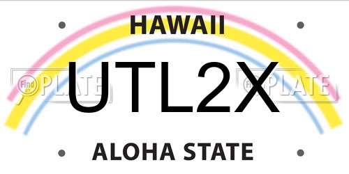 UTL2X Hawaii License Plate