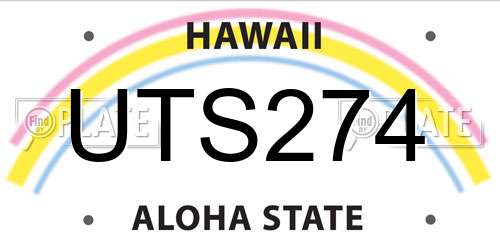 UTS274 Hawaii License Plate