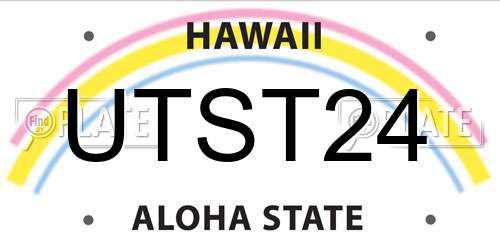 UTST24 Hawaii License Plate