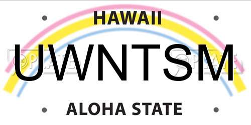 UWNTSM Hawaii License Plate