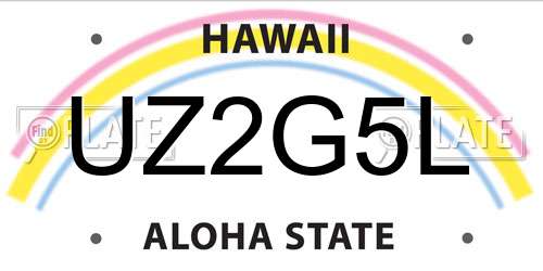 UZ2G5L Hawaii License Plate