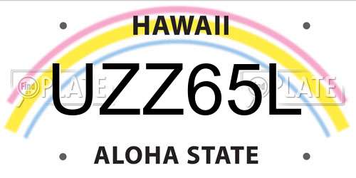 UZZ65L Hawaii License Plate