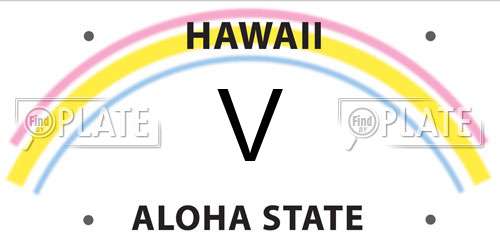V Hawaii License Plate