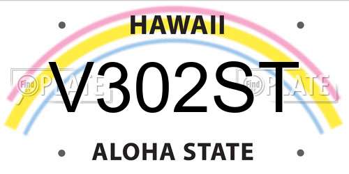 V302ST Hawaii License Plate