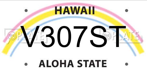 V307ST Hawaii License Plate