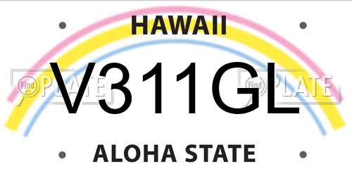 V311GL Hawaii License Plate
