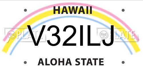 V32ILJ Hawaii License Plate