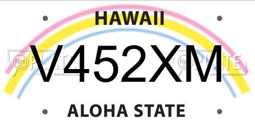 V452XM Hawaii License Plate