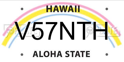 V57NTH Hawaii License Plate