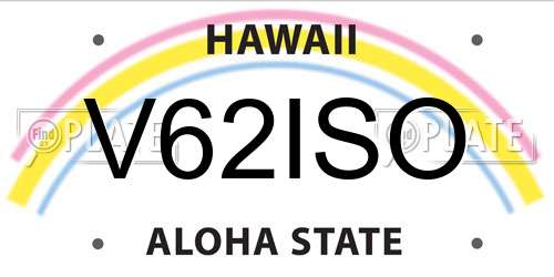 V62ISO Hawaii License Plate