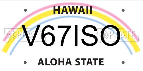 V67ISO Hawaii License Plate