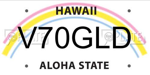 V70GLD Hawaii License Plate