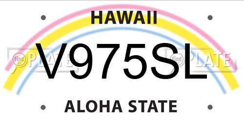 V975SL Hawaii License Plate