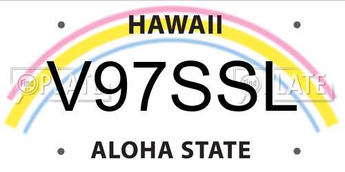 V97SSL Hawaii License Plate