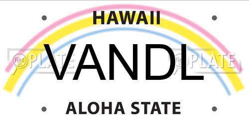 VANDL Hawaii License Plate