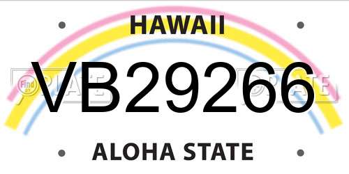 VB29266 Hawaii License Plate