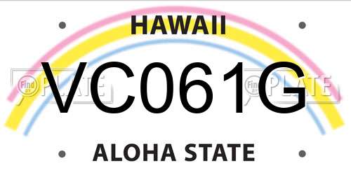 VC061G Hawaii License Plate