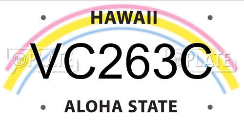 VC263C Hawaii License Plate