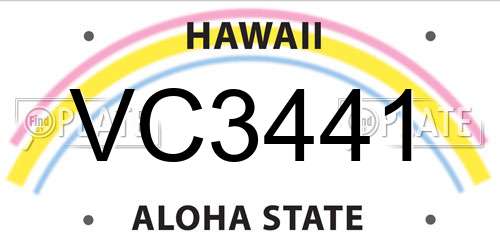 VC3441 Hawaii License Plate