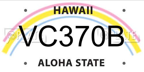 VC370B Hawaii License Plate