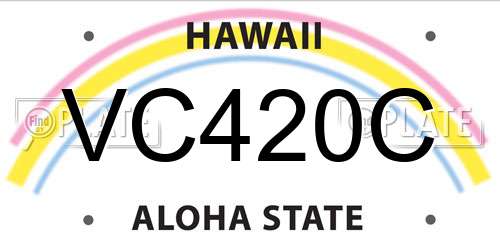 VC420C Hawaii License Plate