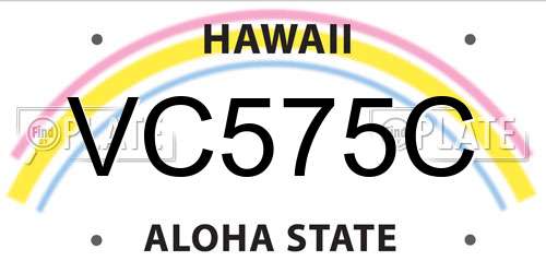 VC575C Hawaii License Plate
