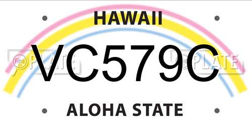 VC579C Hawaii License Plate