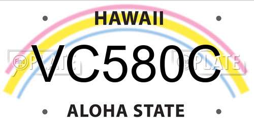 VC580C Hawaii License Plate