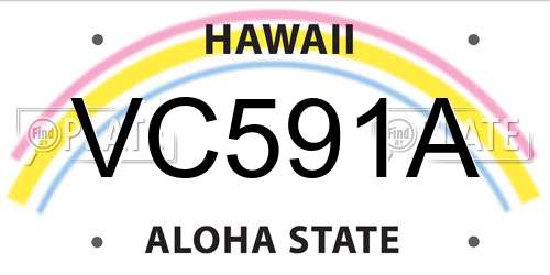 VC591A Hawaii License Plate