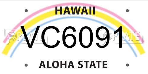 VC6091 Hawaii License Plate