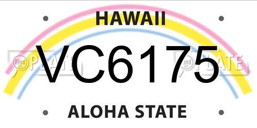 VC6175 Hawaii License Plate