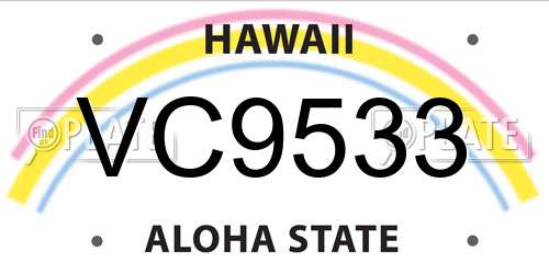 VC9533 Hawaii License Plate