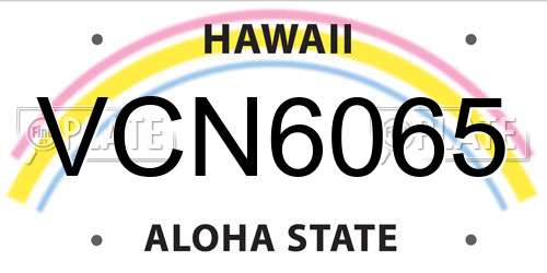 VCN6065 Hawaii License Plate