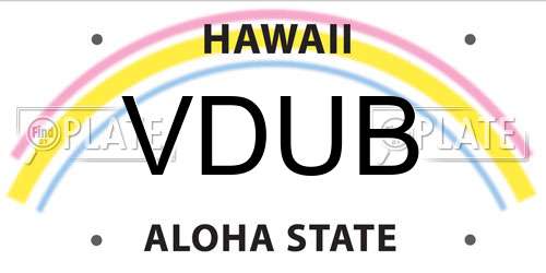 VDUB Hawaii License Plate