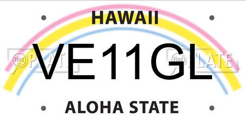 VE11GL Hawaii License Plate