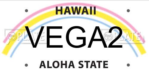VEGA2 Hawaii License Plate
