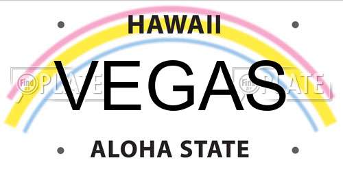 VEGAS Hawaii License Plate