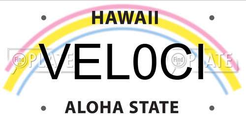 VEL0CI Hawaii License Plate