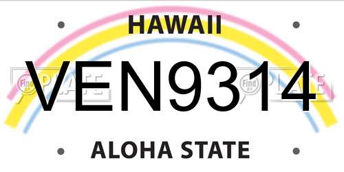 VEN9314 Hawaii License Plate