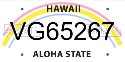 VG65267 Hawaii License Plate
