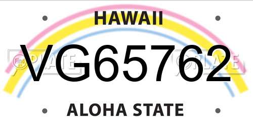 VG65762 Hawaii License Plate
