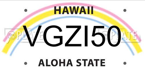 VGZI50 Hawaii License Plate