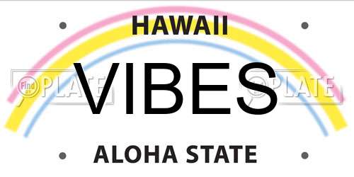 VIBES Hawaii License Plate