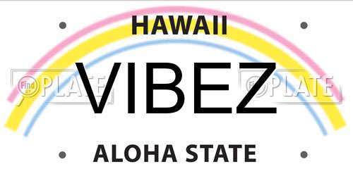 VIBEZ Hawaii License Plate