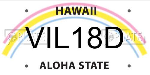 VIL18D Hawaii License Plate