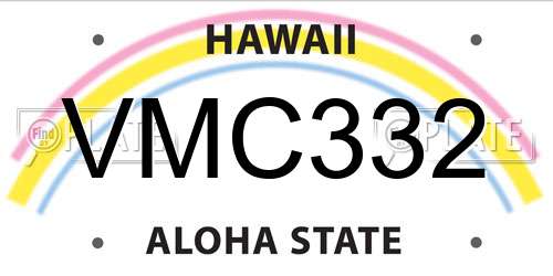 VMC332 Hawaii License Plate