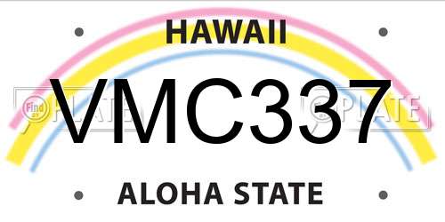 VMC337 Hawaii License Plate