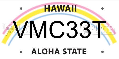 VMC33T Hawaii License Plate